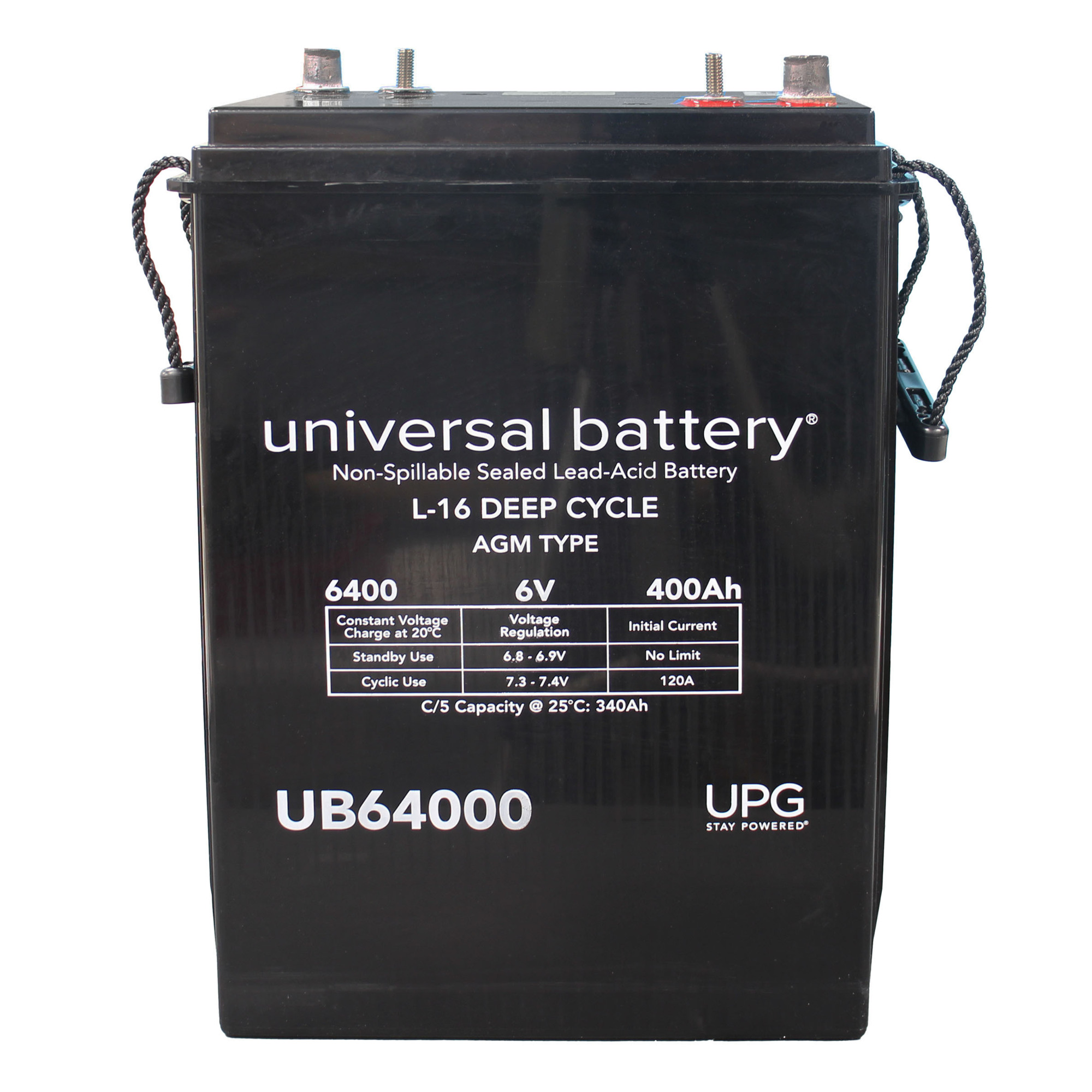 UPG, 6V 400Ah Battery Auto Post Stud L16 Volts 6 Amp Hours 400 Model# 40895